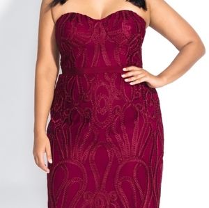 City Chic Antonia ruby sheath lace dress